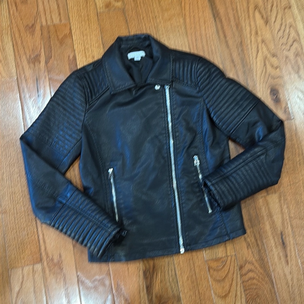 Topshop faux leather moto jacket (size sm)